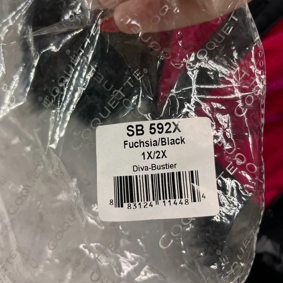 Elegant‎ Velvet  Pink and Black Lace Diva Bustier by Coquette - Picture 6 of 9